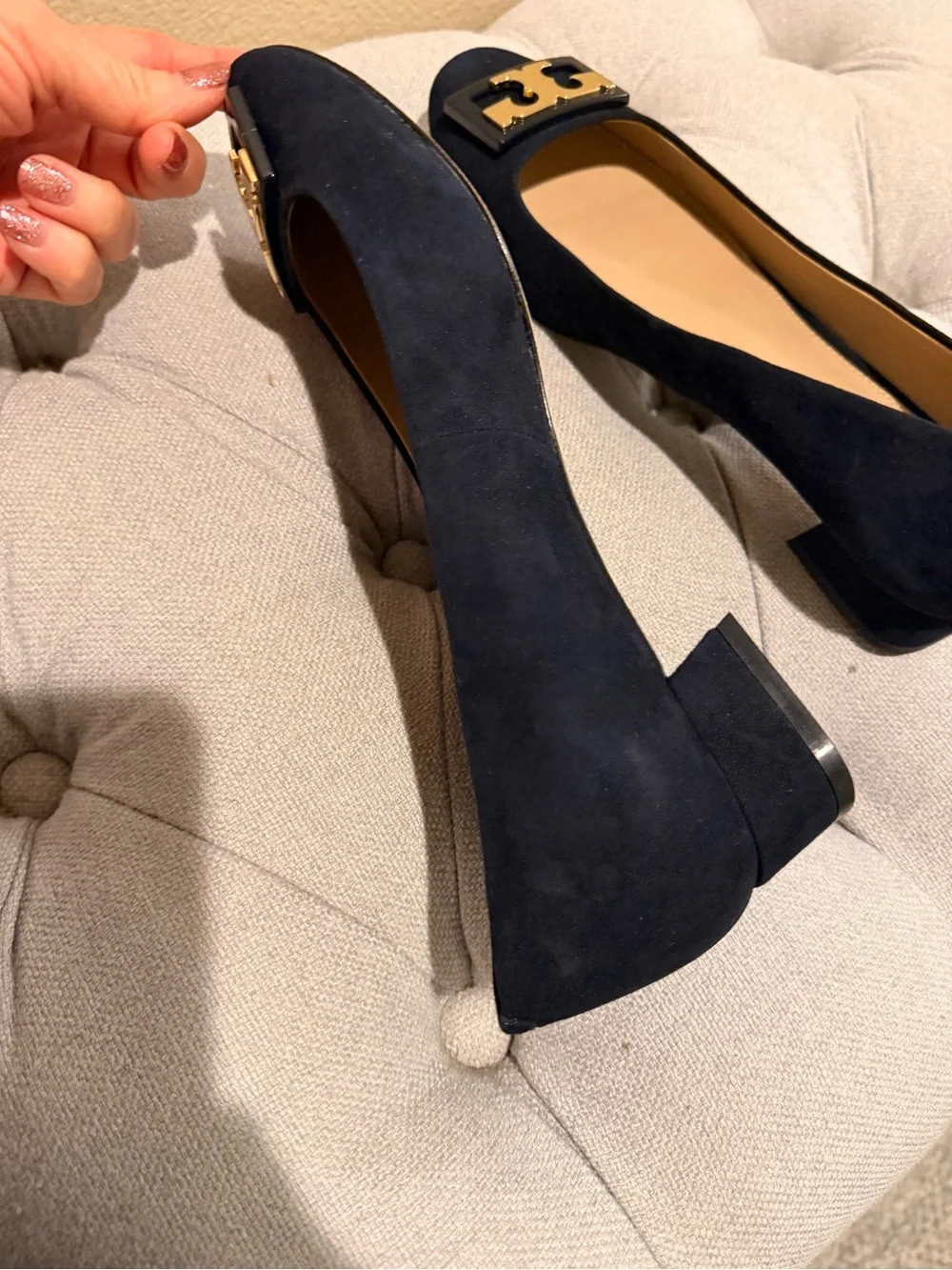 Tory Burch Gigi Suede Pump Navy